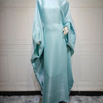 Summer Fashion Satin Waist Dress for Arab Dubai Turkey Middle East Women - EX-STOCK CANADA