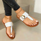 Summer Herringbone Flat Heel Casual Leather Slippers For Women - EX-STOCK CANADA