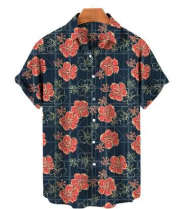 Summer Men's Hawaiian 3D Digital Printing Shirt Short Sleeve - EX-STOCK CANADA