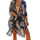 Summer Mid-length Slit Print Loose Beach Cover Sun Protection Shirt - EX-STOCK CANADA