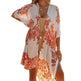 Summer Mid-length Slit Print Loose Beach Cover Sun Protection Shirt - EX-STOCK CANADA