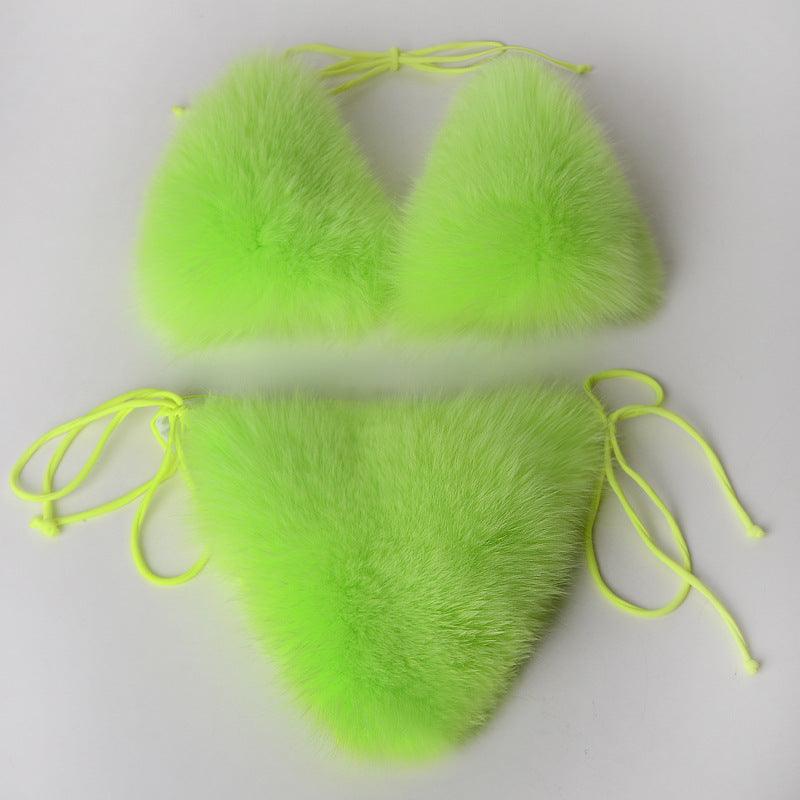 Summer New Underwear Fox Fur Solid Color Split - EX-STOCK CANADA