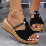 Summer Peep-toe Wedges Sandals Casual Thick Sole Heightening Slippers Fashion Outdoor Slides Shoes Women - EX-STOCK CANADA