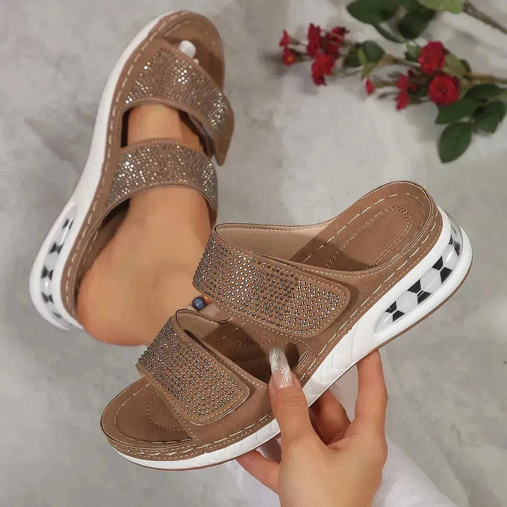 Summer Rhinestone Sandals: Non-slip, Chic & Casual - EX-STOCK CANADA