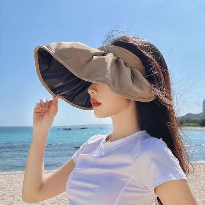 Summer Shell Hat FPF50 Empty-top Hat Women's Cycling Sun Protection UV Face Covering Sunhat Outdoor - EX-STOCK CANADA