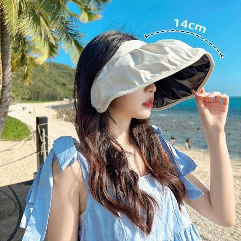 Summer Shell Hat FPF50 Empty-top Hat Women's Cycling Sun Protection UV Face Covering Sunhat Outdoor - EX-STOCK CANADA