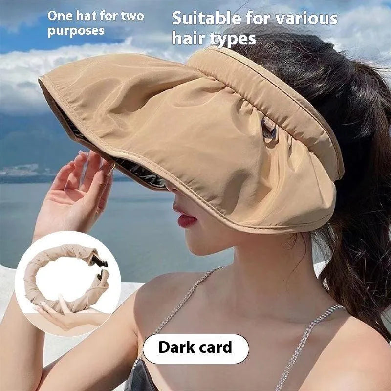 Summer Shell Hat FPF50 Empty-top Hat Women's Cycling Sun Protection UV Face Covering Sunhat Outdoor - EX-STOCK CANADA