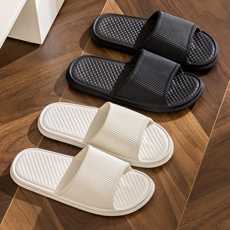 Summer Slipper Indoor House Shoes For Men Women Couples Solid Color Rhombus Striped Non-slip Bathroom Slippers - EX-STOCK CANADA