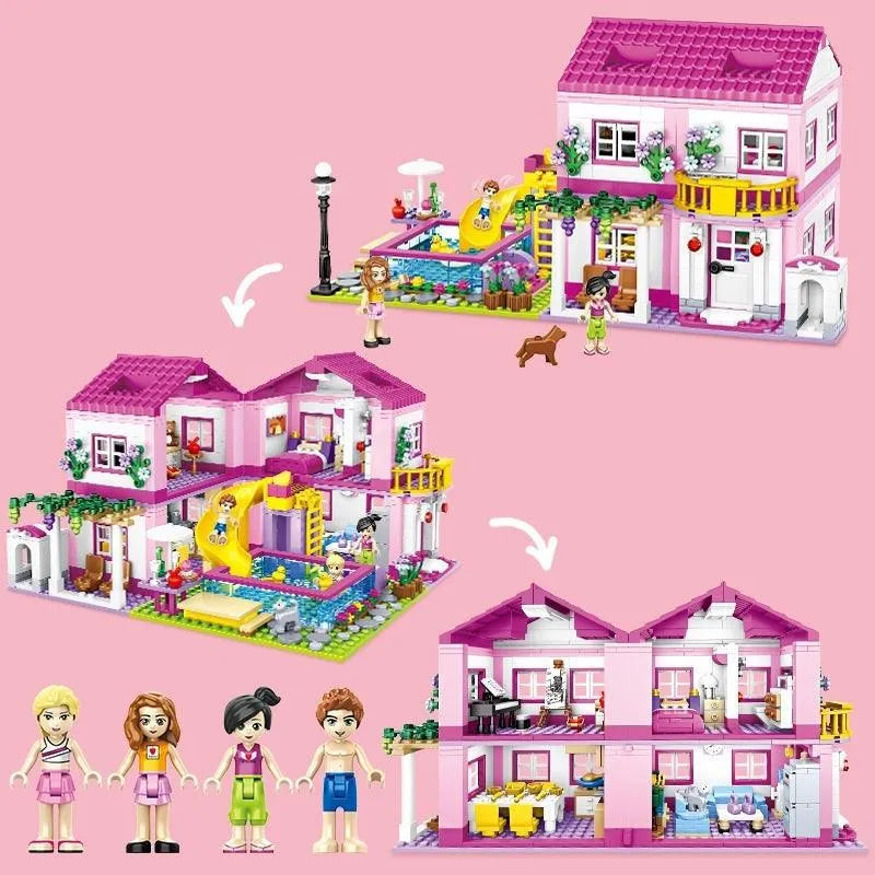 Summer Villa Play House Children's Educational Building Blocks Toys - EX-STOCK CANADA