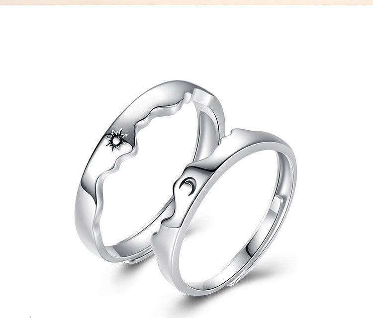 Sun Moon Couple Ring Sterling Silver Luxury Niche Design Sense Ring - EX-STOCK CANADA