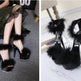 Super High Heel Plush Sandals Women's Thin Heel - EX-STOCK CANADA