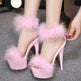 Super High Heel Plush Sandals Women's Thin Heel - EX-STOCK CANADA