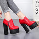 Super high heels ladies 15cm round head waterproof shoes - EX-STOCK CANADA