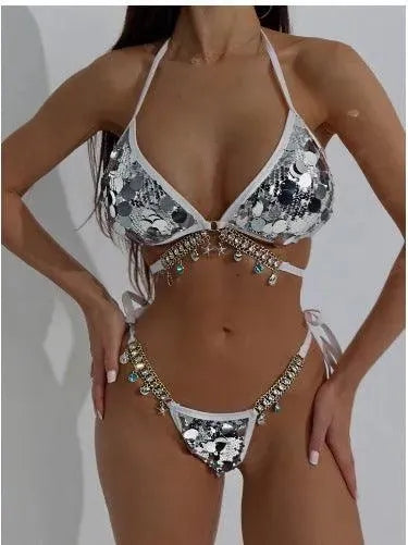 Swimsuit Sequined Costume Sexy Backless Party Bikini - EX-STOCK CANADA