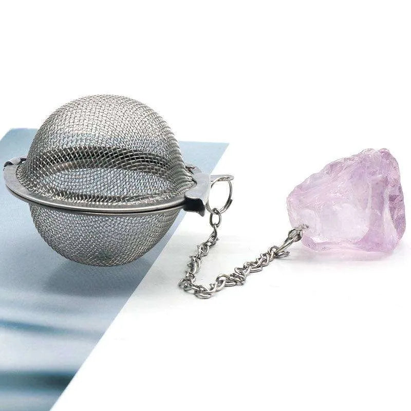 Tea Filter Natural Raw Gemstone Filter Ball Stew Ingredients Ball Stainless Steel - EX-STOCK CANADA