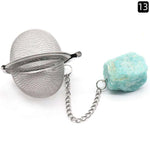 Tea Filter Natural Raw Gemstone Filter Ball Stew Ingredients Ball Stainless Steel - EX-STOCK CANADA