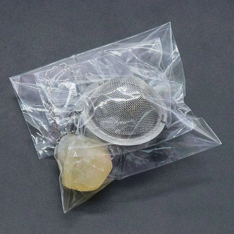 Tea Filter Natural Raw Gemstone Filter Ball Stew Ingredients Ball Stainless Steel - EX-STOCK CANADA