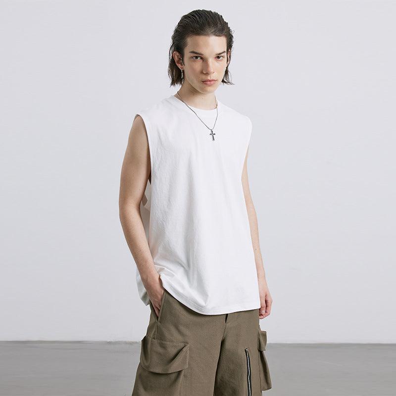 Technology Quick-drying Breathable Round Neck Solid Color Basic Loose Underwaist Tank Neutral - EX-STOCK CANADA