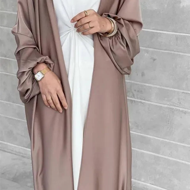 Temperament commute Middle East Arab Dubai Abaya Dress White Sleeveless Pleated Bottoming Vest Lined Dress - EX-STOCK CANADA