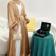 Temperament commute Middle East Arab Dubai Abaya Dress White Sleeveless Pleated Bottoming Vest Lined Dress - EX-STOCK CANADA