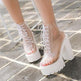 Thick Heels Platform Women Autumn Boots Transparent Ankle Boots Women Lace Up Platform High Heels Boots Women Shoes - EX-STOCK CANADA