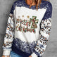 Tie-dyed Leopard Splicing Round Neck Sweater - EX-STOCK CANADA