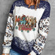 Tie-dyed Leopard Splicing Round Neck Sweater - EX-STOCK CANADA