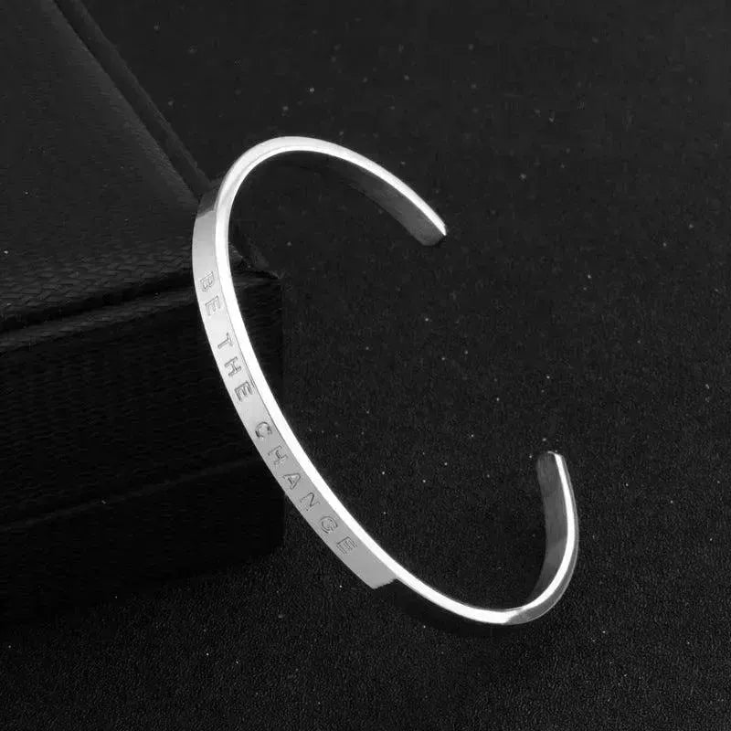 Titanium Steel Open-end Engraved Fashion Bracelet for Women - EX-STOCK CANADA