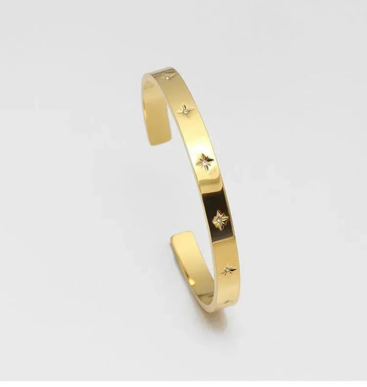 Titanium Steel Plated 18K Gold Star Bracelet for Women Gold Bracelet - EX-STOCK CANADA