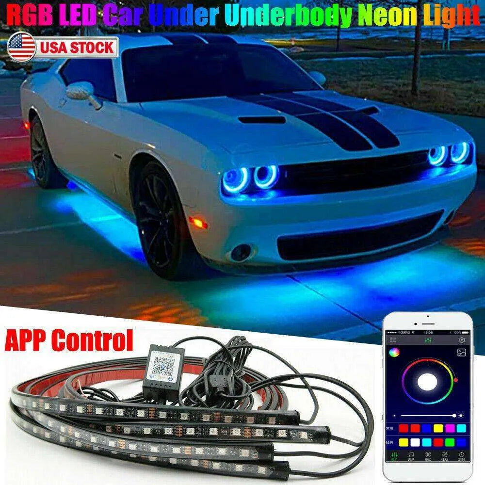 Underglow LED Strip Lights Remote APP Control RGB Neon Lamp - EX-STOCK CANADA