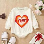 Unisex Baby's Valentine's Day Three Series Of Love Long-sleeved Triangle Rompers - EX-STOCK CANADA