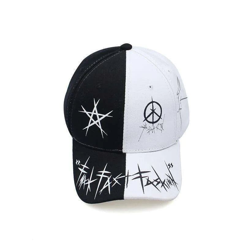 Unisex Casual Black And White Patchwork Hip Hop Fashion Hat - EX-STOCK CANADA