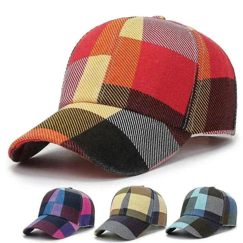 Unisex Outdoor Plaid Print Baseball Style Hat - EX-STOCK CANADA