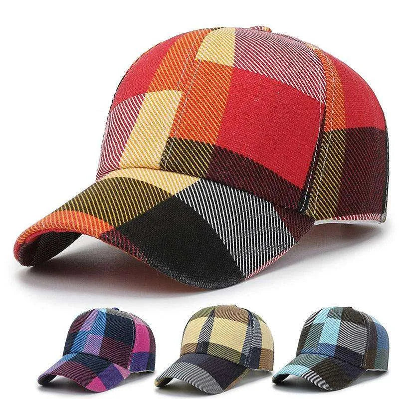 Unisex Outdoor Plaid Print Baseball Style Hat - EX-STOCK CANADA