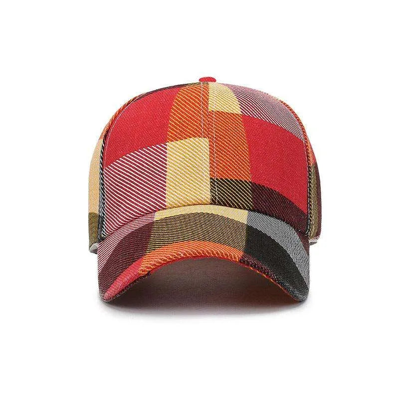 Unisex Outdoor Plaid Print Baseball Style Hat - EX-STOCK CANADA