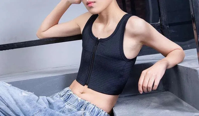 Unisex T Era Les Chest Cover Short Bandage shaping with Zipper - EX-STOCK CANADA