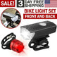 USB Rechrg LED Bike Headlt Front Rear Lamp Cycling - EX-STOCK CANADA