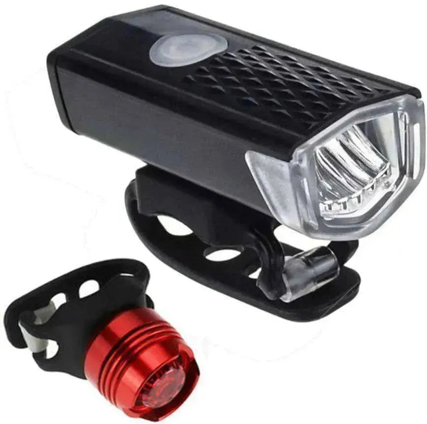 USB Rechrg LED Bike Headlt Front Rear Lamp Cycling - EX-STOCK CANADA