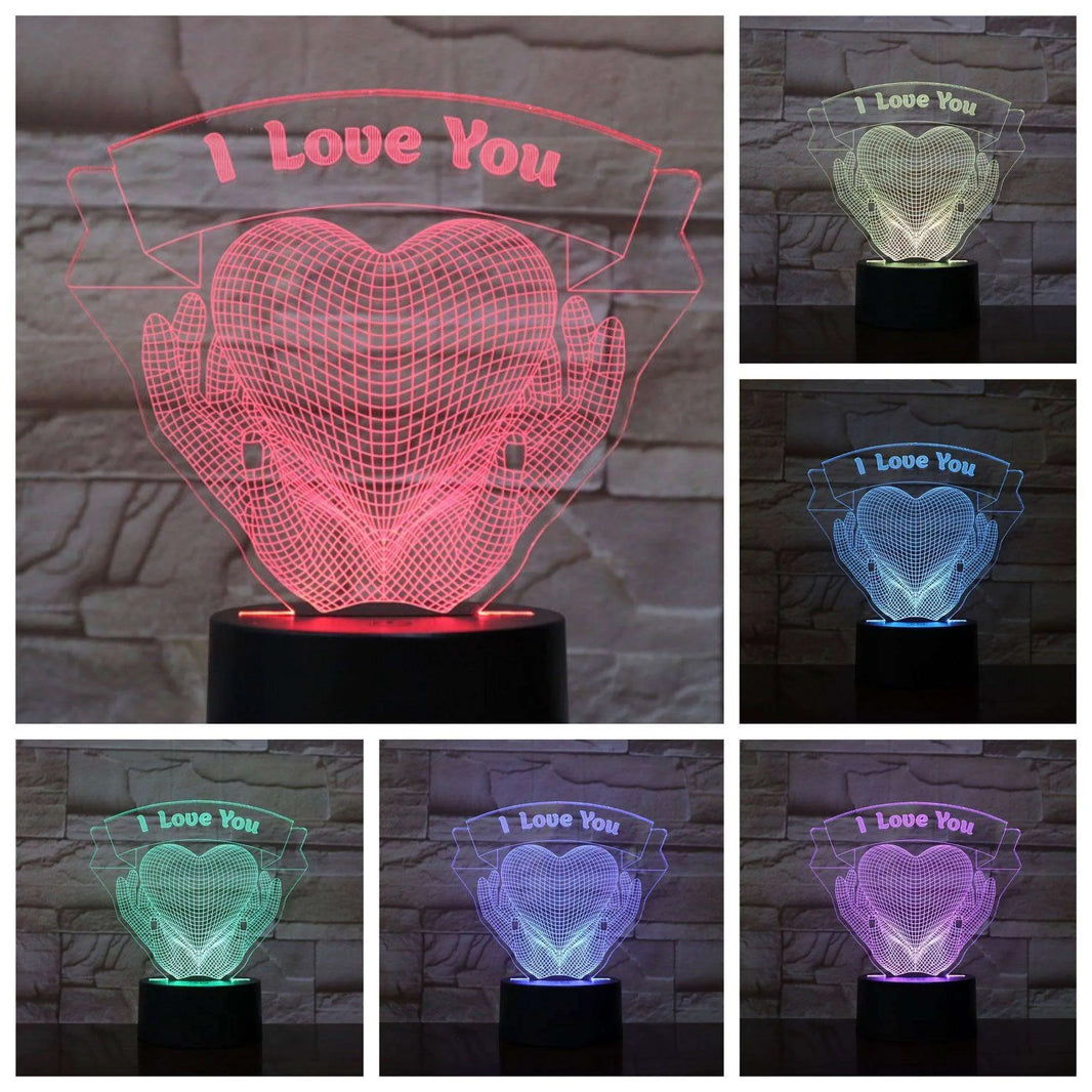 Valentines Day Gift Hands Holding Love 3D Night Light - EX-STOCK CANADA