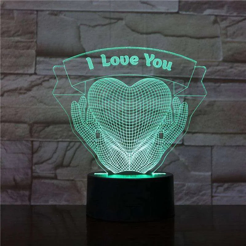 Valentines Day Gift Hands Holding Love 3D Night Light - EX-STOCK CANADA