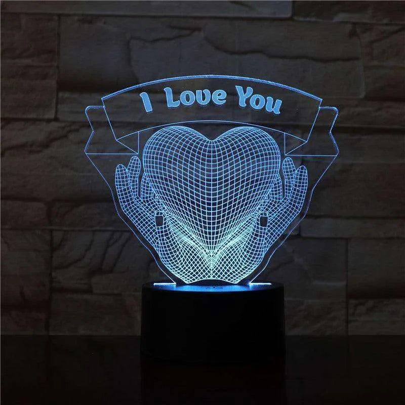 Valentines Day Gift Hands Holding Love 3D Night Light - EX-STOCK CANADA