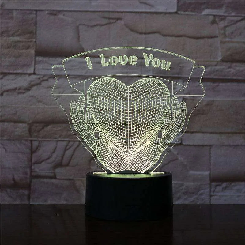 Valentines Day Gift Hands Holding Love 3D Night Light - EX-STOCK CANADA