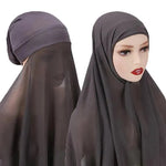 Veiled Arab Ladies Chiffon Turban Scarf Set - EX-STOCK CANADA