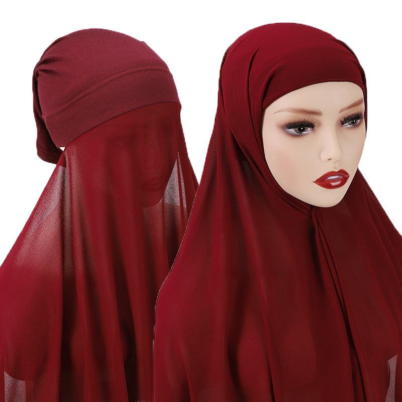 Veiled Arab Ladies Chiffon Turban Scarf Set - EX-STOCK CANADA