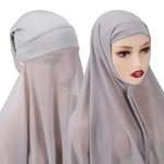 Veiled Arab Ladies Chiffon Turban Scarf Set - EX-STOCK CANADA