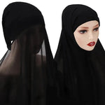 Veiled Arab Ladies Chiffon Turban Scarf Set - EX-STOCK CANADA