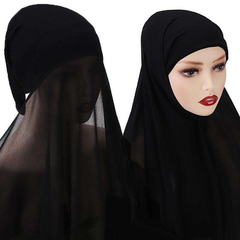 Veiled Arab Ladies Chiffon Turban Scarf Set - EX-STOCK CANADA