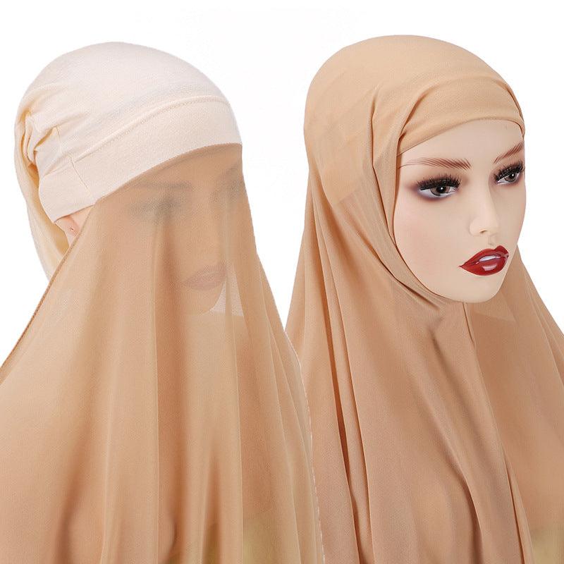 Veiled Arab Ladies Chiffon Turban Scarf Set - EX-STOCK CANADA