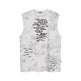 Vintage Batik Ink Letter Printing Tank Top Vest - EX-STOCK CANADA