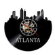 Wall Clock Vinyl Wall Clock Atlanta Skyline Vinyl Record Clock Georgia Wall Art Atlanta Wall Decor Vinyl Clock Lights Silent Clock - EX-STOCK CANADA